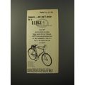 1953 Raleigh Rudge Bicycle Ad - Compare.. and you'll decide for a Rudge