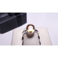 Estate 2.25ct Oval Citrine simple Bezel Sterlin...