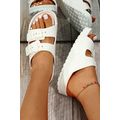 White Double-buckle EVA Slippers