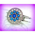 Retro Blue Art Nouveau Style Enamel Bracelet Ba...