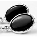 Black Onyx, 925 Sterling Silver Leverback Earri...