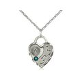 Footprints, Heart Pendant (sterling silver) Eme...