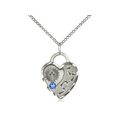 Footprints, Heart Pendant (sterling silver) Sap...