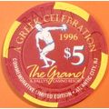 Bally's Grand. $5 Casino Chip. Atlantic City, N...