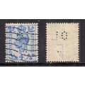 GB 1950 KGV1 4d Blue Perfins " O L E " SG 508.(...
