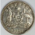 AUSTRALIA 1941 Sixpence 92.5% Silver (C - D)