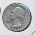 1939-D Washington 90% Silver Quarter, Circulate...