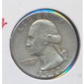 1942-P Washington 90% Silver Quarter, Circulate...