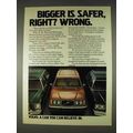 1978 Volvo Cars Ad - Bigger is Safer, Right? Wrong