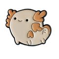Axolotl Pin Badge Enamel 3.1 cm x 2.5 cm Fun Co...