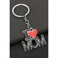 Black I LOVE MOM Keychain