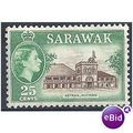 Sarawak 1957 SG197 25c Sepia & Green Mounted Mint