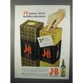 1966 J&B Scotch Ad - Pours More Holiday Pleasure