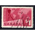 Canada 1963 QE2 $1 Carmine Export Trade Used SG...