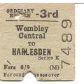 B.T.C. Edmondson Ticket - Wembley Central to Ha...