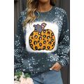 Blue Leopard Pumpkin Ink Plash Printed Hallowee...