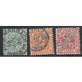 Mi: 214/16 used 1890 Wuerttemberg Cat £ 12