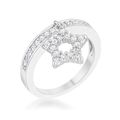 Star 0.25ct CZ Rhodium Simple Holiday Charm Ban...