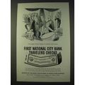 1959 First National City Bank Travelers Checks Ad