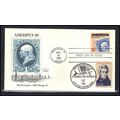FDC Dual 2145 22c AMERIPEX '86 2216g Andrew Jac...