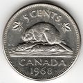 Canada : 5 Cents 1968