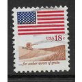 USA 1981 6c BLUE & RED FOR AMBER WAVES OF GRAIN...