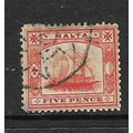 MALTA 1904-14 5d GALLEY SHIP USED SG59
