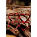 Fiery Red Valentines Day Plaid Double Love Hear...