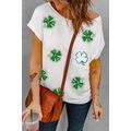 white Sequin St Patrick Clover Patch Pocket Loo...