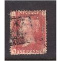 GREAT BRITAIN 1858-79 QV SG44 1d RED BROWN PLAT...