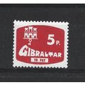 Gibraltar.D9 5p Orange-Vermilion.Mounted Mint.N...