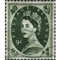 GB, QE II Wilding definitive, green 1958, 9d, #9