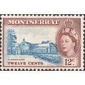 Montserrat 1955 12c Blue Brown Mounted Mint MM ...