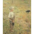 Akseli Gallen Kallela Boy With Crow Rare Painti...