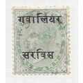 GWALIOR STATE INDIA 1901 QV HALF ANNA 8a OFFICI...