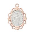 Rose Gold Sterling Silver Miraculous Necklace w...