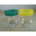 Two Vintage French Shot / Liquor glasses. Green...