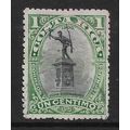COSTA RICA 1901 1c BLACK AND GREEN JUAN SATA MA...