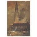 Arras church in flames unused French Postcard L...