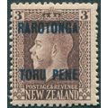 Cook Islands 1919 3d chocolate Perf 14x14½ SG49...