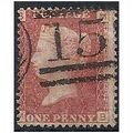 1858 SG43 1d Red Plate 202 Good/Fine Used Check...
