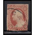 Used 11A 3c George Washington 3+ Margins 3 Line...