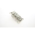 Small silver metal filigree alligator hair pin ...