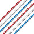 Smooth Round Bead Mardi Gras Necklace USA RWB P...