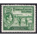 Turks and Caicos KGVI 1938-45 1/2d Yellowish Gr...