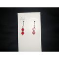 Twin red silvered red glass short drop child or...