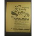 1962 South African Airways Ad - On going Boeing - to South Africa