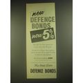 1958 National Savings Committee Defence Bonds Ad - New defence bonds now 5%
