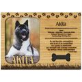 Akita Engraved Wood Picture Frame Magnet
