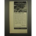 1953 Hotel del Coronado Ad - Wish you were here